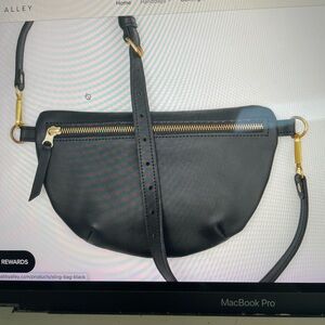 Abby Alley black leather sling bag